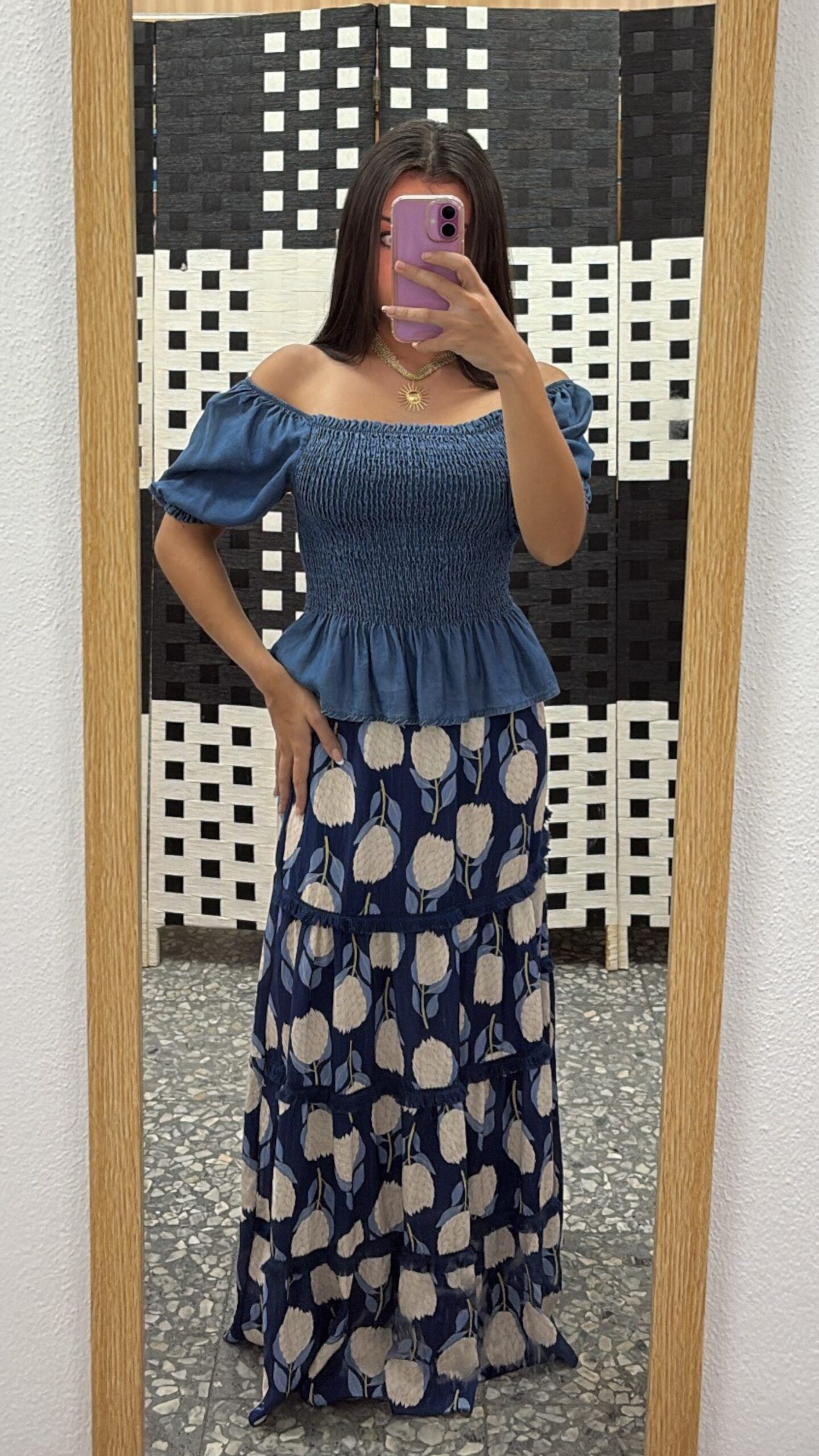 falda azul flores (3)