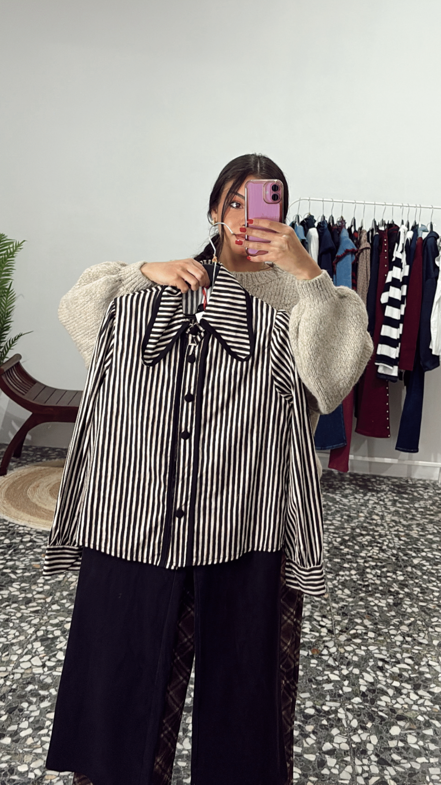 camisa rayas negra picos